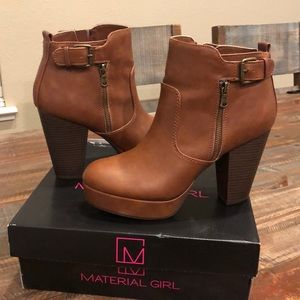 Material Girl Cognac Platform Boots